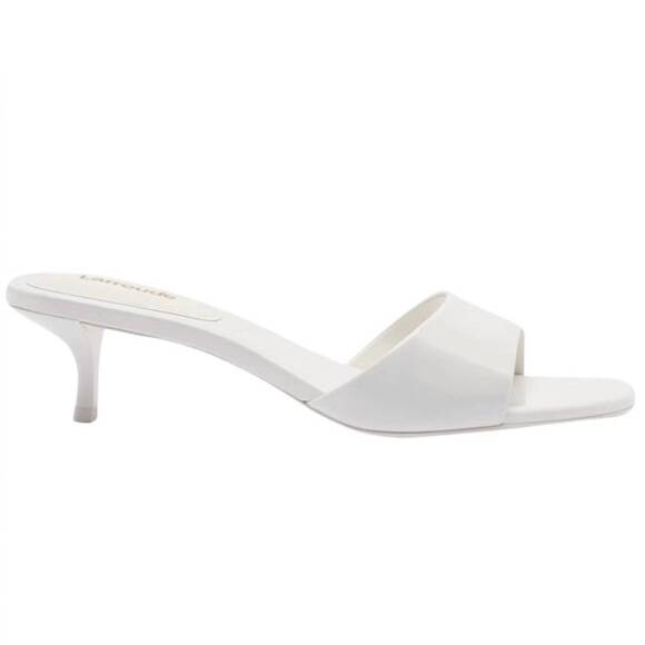 NEW LARROUDE women's greta mule sandals in white